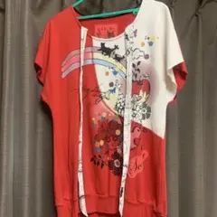 スカラー　ワンピース　チュニック　赤