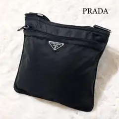 【極美品】PRADA プラダ ショルダーバッグ サコッシュ 三角ロゴ ブラック