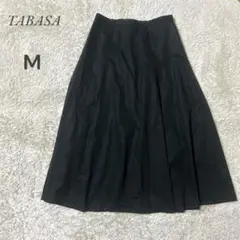 【タバサ】TABASA ブラック 膝丈 フレアスカート M 上品