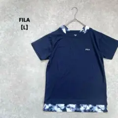 a1701＊FILA 半袖Tシャツ　ネイビー【L】スポーツ　ランニングウェア