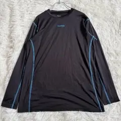 6914 良品✨リーボック 長袖アンダーシャツ 黒 メンズL ロゴプリント
