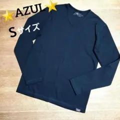 ⭐在庫大処分セール⭐ＡＺＵＬ　Ｖネック長袖カットソー　ブラックＳサイズ　即日発送