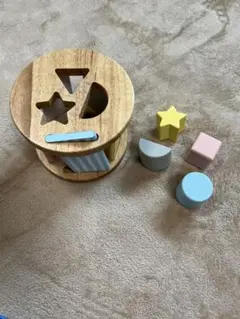 木製形合わせおもちゃ カラフルブロック付き