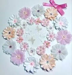 O-806✿立体お花シール✿クラフトパンチ 色紙 ウェディング 推し活 デコ 花