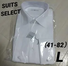 最終SALE⚠️スーツセレクト 白ストライプ長袖シャツ