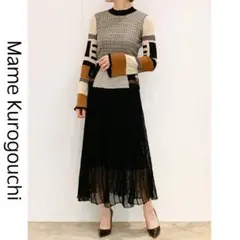 美品◎ マメクロゴウチ Pleats Knit Flared Skirt M
