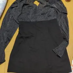 ラメ入りブラック　キャバドレス　Sサイズ　72.5丈