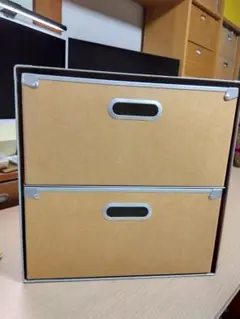 【廃盤】無印良品硬質　2段引出し　パルプボックス