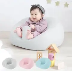Richell ふかふかベビーソファ ライトグレー