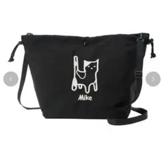 しまむら　神保町にゃんこ堂　巾着　ショルダーバッグ　mike ミケ　黒