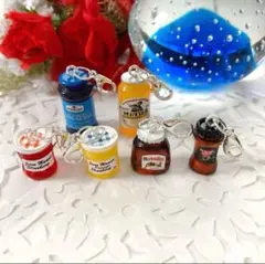 ミニチュア，瓶チャーム(6点)♡フェイクフード，ハンドメイド，アクセサリー