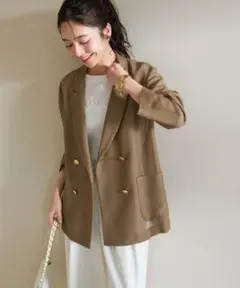 La boutique BonBon メッシュメタルボタンライトジャケット　モカ