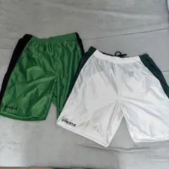 ATHLETA グリーン　ホワイト　ハーフパンツセット