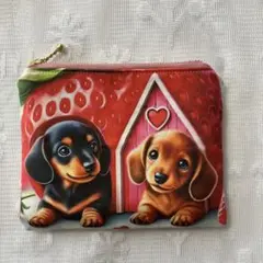 ハンドメイドꕤ フラットポーチꕤ犬