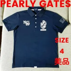 PEARLY GATES★パーリーゲイツポロシャツ★バックラインネイビー4★美品
