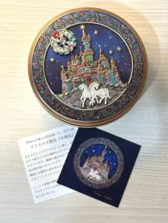 青山デカーボ　クリスマス限定お城缶　マグネットつき