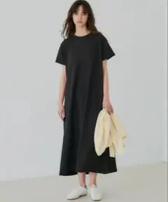 coca エンボス加工半袖マキシワンピース