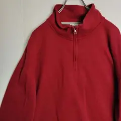 チャンピオン スウェット トレーナー ハーフジップ レッド 裏起毛 メンズ4XL