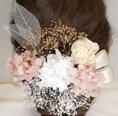 ❤️ゴールドシャンパン❤️髪飾り♪ヘッドドレス♪ドライフラワー♪結婚式♪成人式