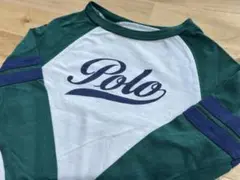 Polo 緑と白 長袖Tシャツ　ラルフローレン