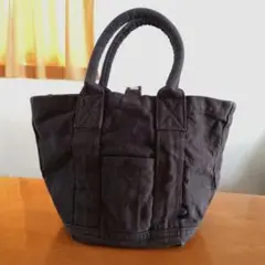 MAKEUPカジュアル帆布ミニトートバック チャコールグレー