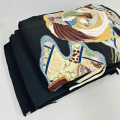 黒留袖 正絹 3着 まとめ売り リメイク材料 S-1105