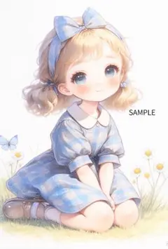 2314チェックのワンピースステッカー