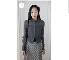 igusa 193 Sheer denim zip-up チャコールグレー