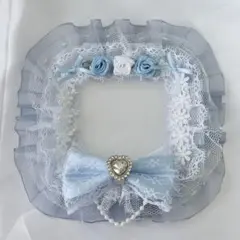 [硬質ケースデコ]水色 カードケース ハンドメイド オタ活