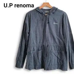 U.P renoma フルジップ パーカー ネイビー L 長袖 綿100%