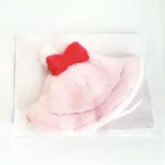 ピンクのリボン付き帽子 にじぬい