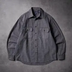 90s OLD GAP 短丈 チェックシャツ 長袖シャツ グレー