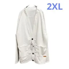②大きいサイズ‼️メンズカーディガン シンプル ホワイト おしゃれ 春秋服 2XL