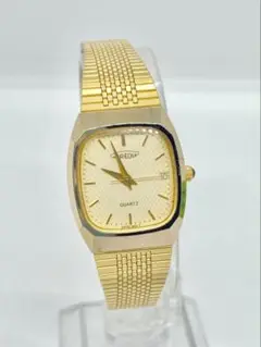 美品　電池交換済み AUREOLE デイト ゴールドカラー SW-257