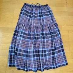 無印　マドラスチェックスカート XL