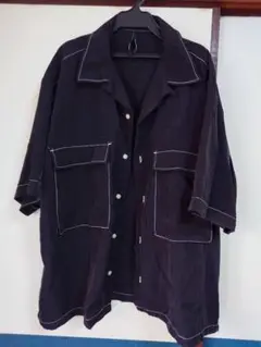 HAYHAY ブラックオーバーサイズシャツ