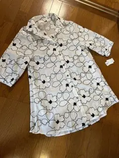 花柄ロングシャツ