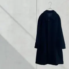 3693【Tidelle】カシミア　ロングコート　ネイビー　秋冬　比翼ボタン