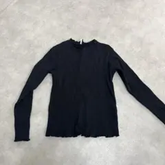 GU リブ フリル ロンT 130 黒