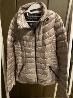 ヒロ。ファー付きピンクダウンジャケット、カルバンクライン 美品 Calvin Klein ダックダウンジャケット フェアリーグランジ 平成