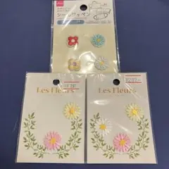 花の刺繍ワッペン セット