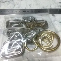 ハンドメイド パーツ 一式 角カン Dカン 長さ調節 他 シルバー ゴールド
