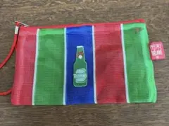 Taiwan 漁師網　ビール刺繍ポーチ