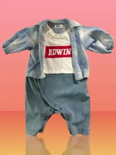 【EDWIN】シャツ重ね着風ロンパース70cm 男の子