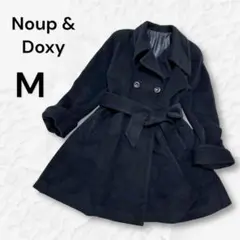 Noup & Doxy◆ウールコート(M)ブラックフォーマル ベロア風 ベルト付
