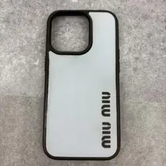 美品 ミュウミュウ iPhone14pro カバー ケース ロゴ ブルー