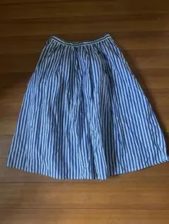 【美品】　Te chichi テチチ ロングスカート ストライプ 青 白