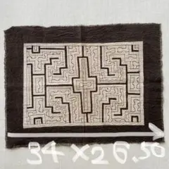 シピボ族の泥染め　幾何学模様の布製インテリア小物 34x26.5cm