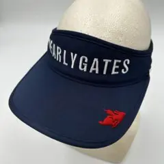 【PEARLY GATES】人気デザイン ロゴ刺繍 サンバイザー ゴルフ　帽子