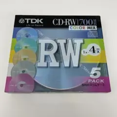 【新品未開封】TDK CD-RW 700MB カラーミックス 5枚入り